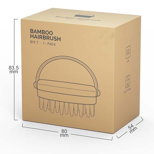 kraft paper packing box for bamboo hairbrush