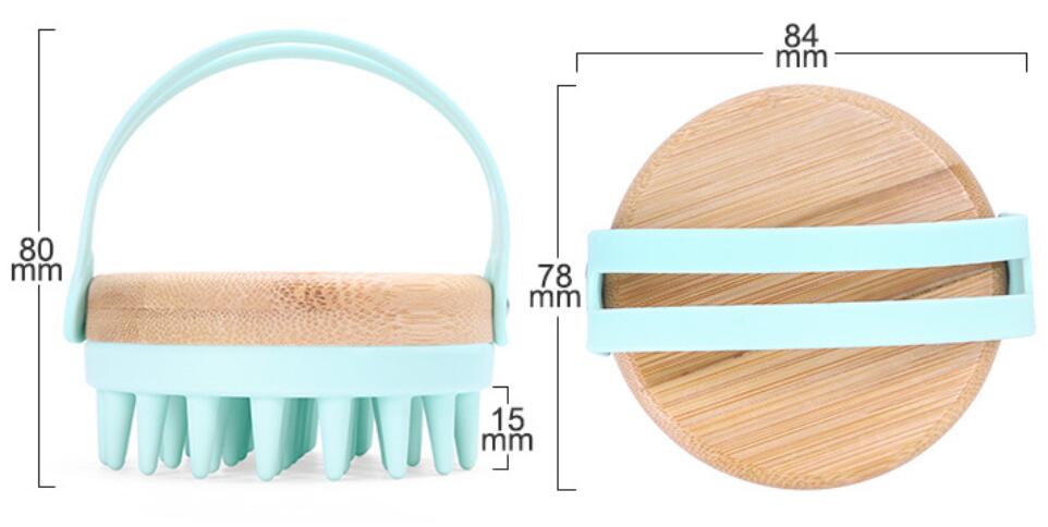 Bamboo Silicone Scalp Massager Brush