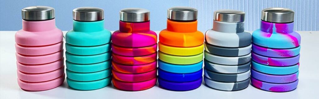 6pcs Collapsible Silicone Water Bottle