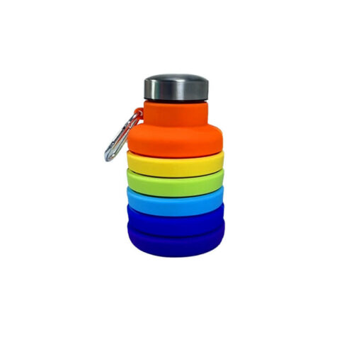 Collapsible Silicone Water Bottle tie dye