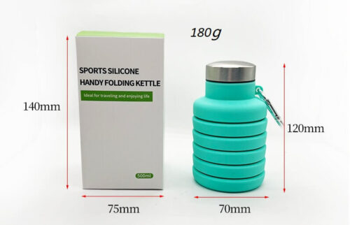 Silicone Water Bottle with paper box packing