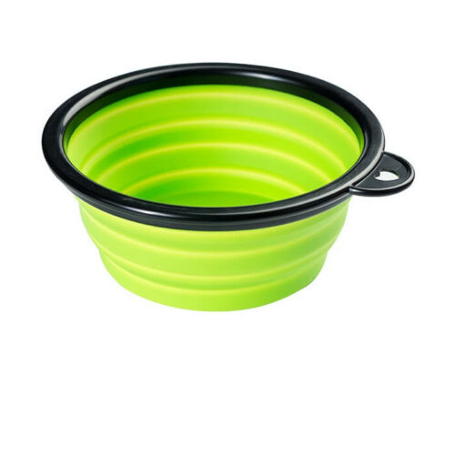 green collapsible silicone pet bowl