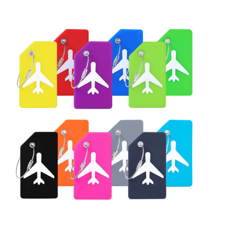 multi color silicone luggage tags with ring