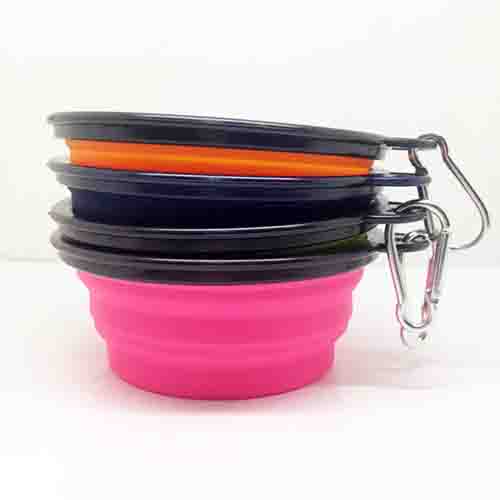 450ml silicone pet dog bowl with grip, various color