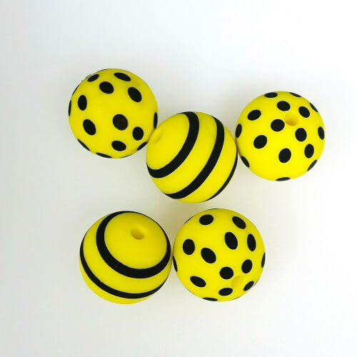 printed silicone beads