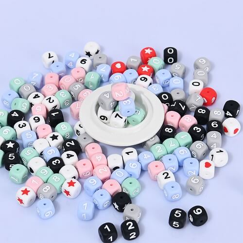 silicone alphabet beads